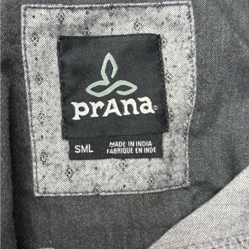 prAna Men’s Long Sleeve Button-Up Shirt Grey Large - Picture 5 of 7